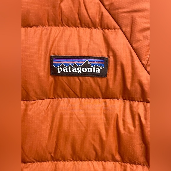 Patagonia Down Sweater Puffer Jacket Kids Orange Insulated Full Zip size XXL - Picture 3 of 10